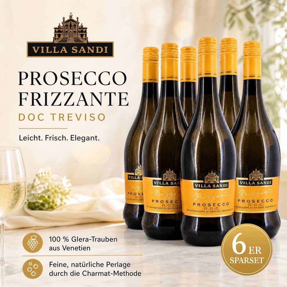 Villa Sandi Prosecco Frizzante DOC Treviso Stelvin 6er Sparset 4,50 Liter/ 10.0% vol Produktbild