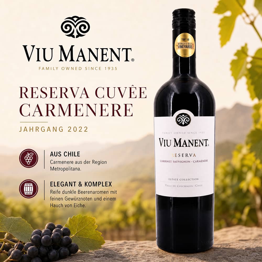 Viu Manent Reserva Cuvèe Carmenere Jahrgang 2022 0,750 Liter/ 13.5% vol Produktbild