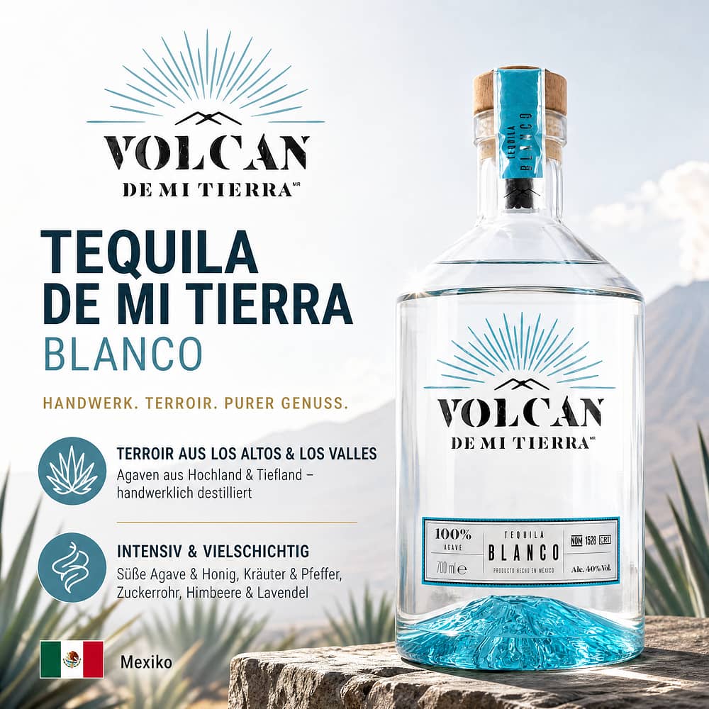 Volcan Tequila De Mi Tierra Blanco 0,70 Liter/ 40.0% vol Produktbild