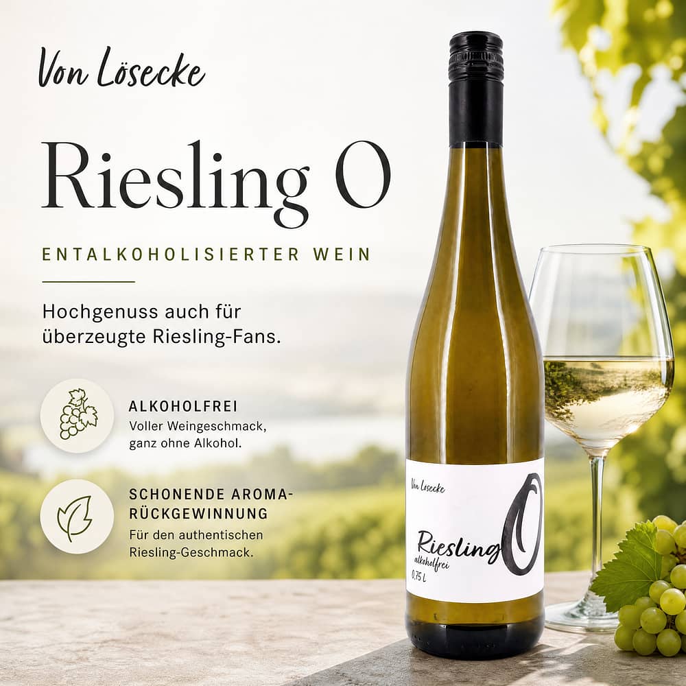 von Lösecke Riesling O Entalkoholisierter Wein 0,750 Liter Produktbild
