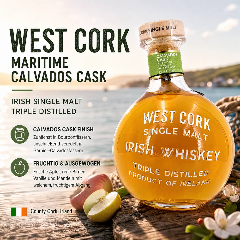 West Cork Maritime  Calvados Cask 0,70 Liter/ 46.0% vol Produktbild