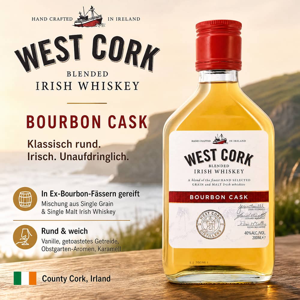 West Cork Original Blended Bourbon Cask Midi 0,20 Liter/ 40.0% vol Produktbild