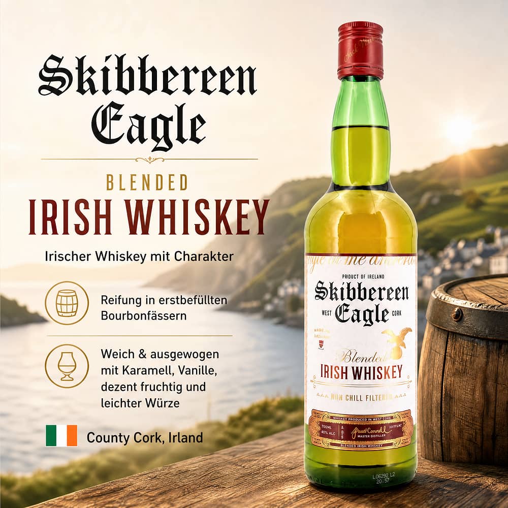 West Cork Skibbereen Eagle Blended Irish Whiskey 0,70 Liter/ 40.0% vol Produktbild