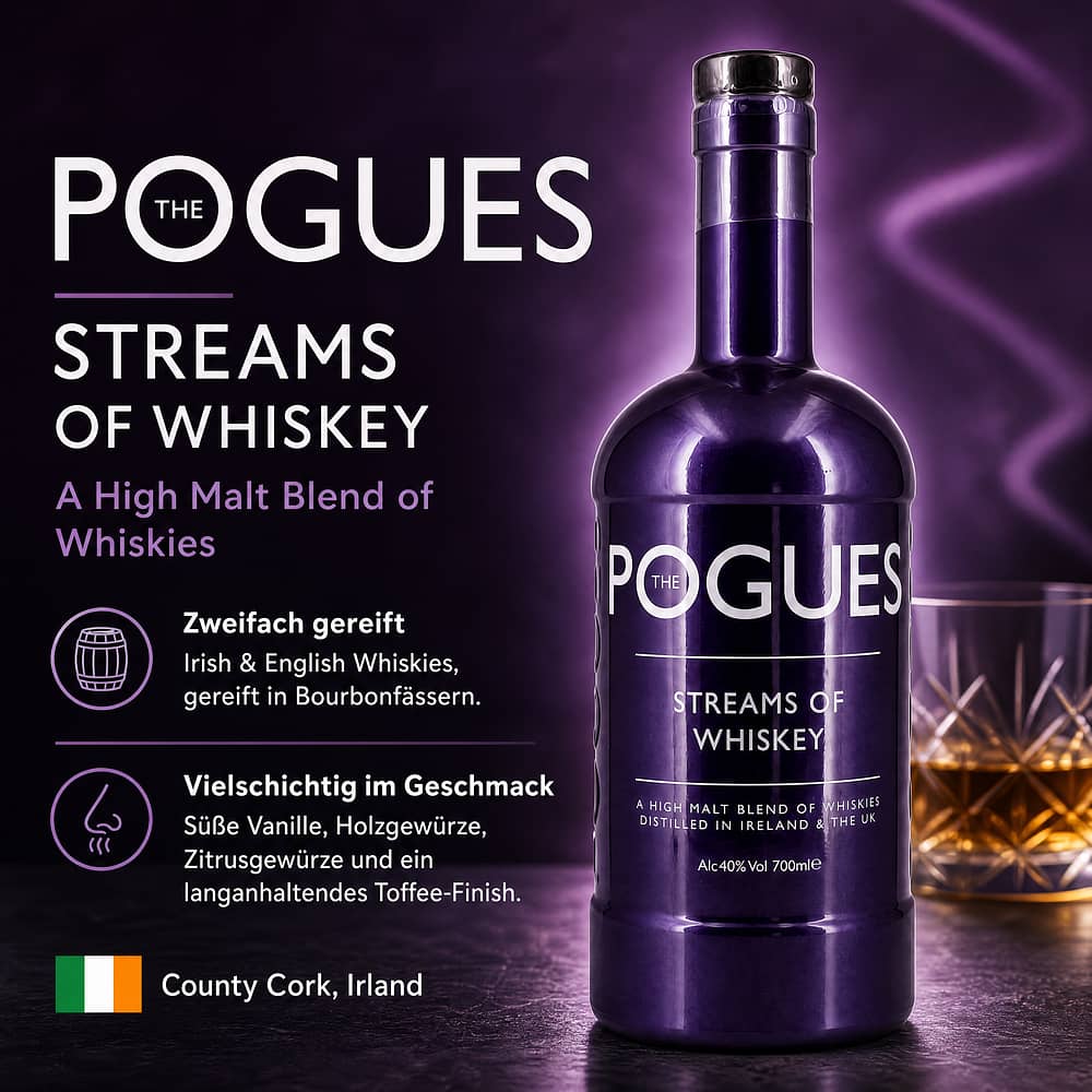 West Cork The Pogues Purple Streams of Whiskey 0,70 Liter/ 40.0% vol Produktbild