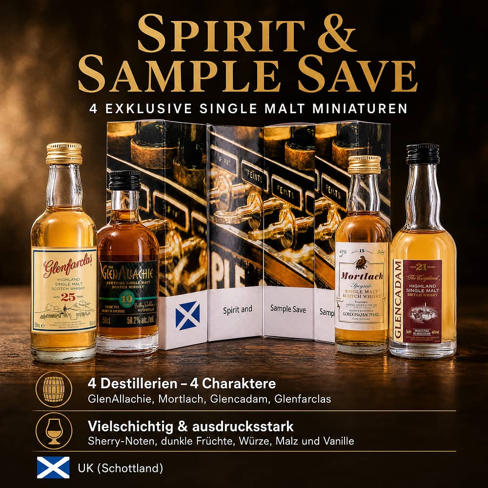 whiskyworld Miniaturen-Set Motiv Spirit & Sample Save 0,20 Liter/ 48.3% vol Produktbild