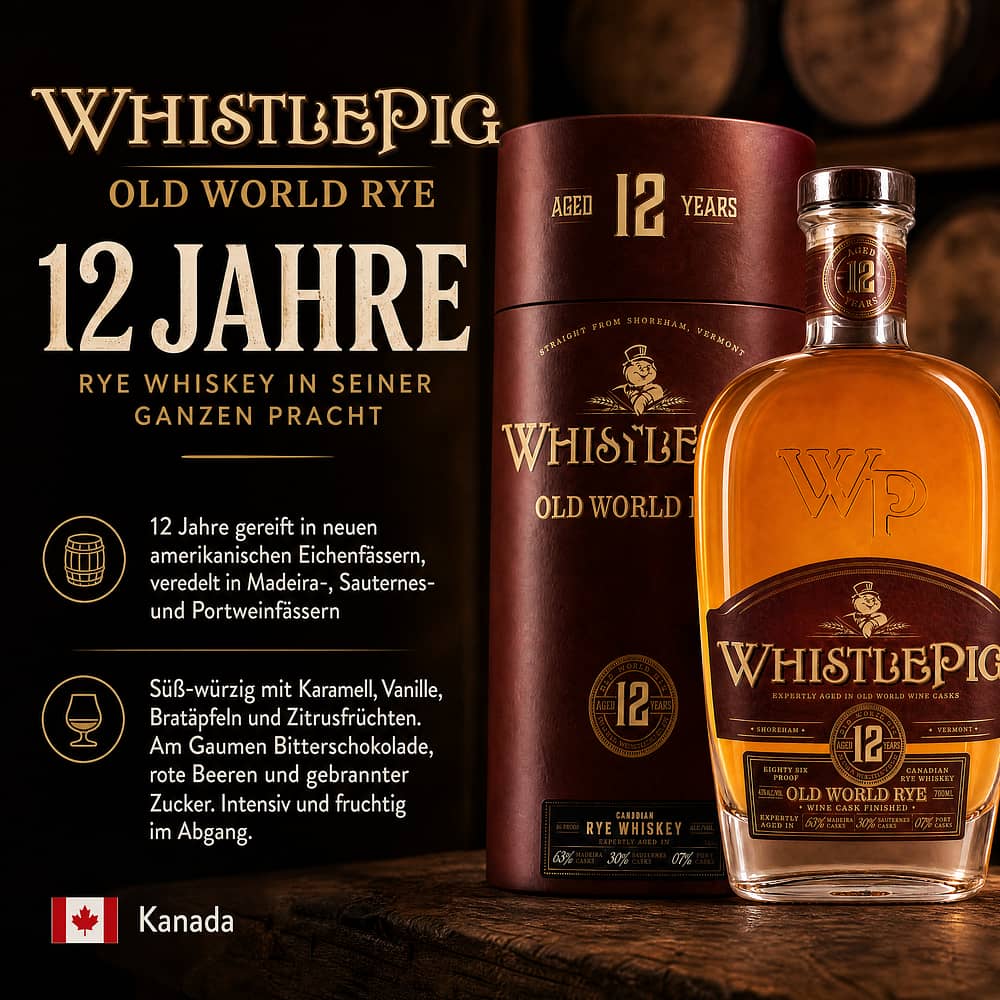 Whistlepig Rye 12 Jahre 0,70 Liter/ 43.0% vol Produktbild