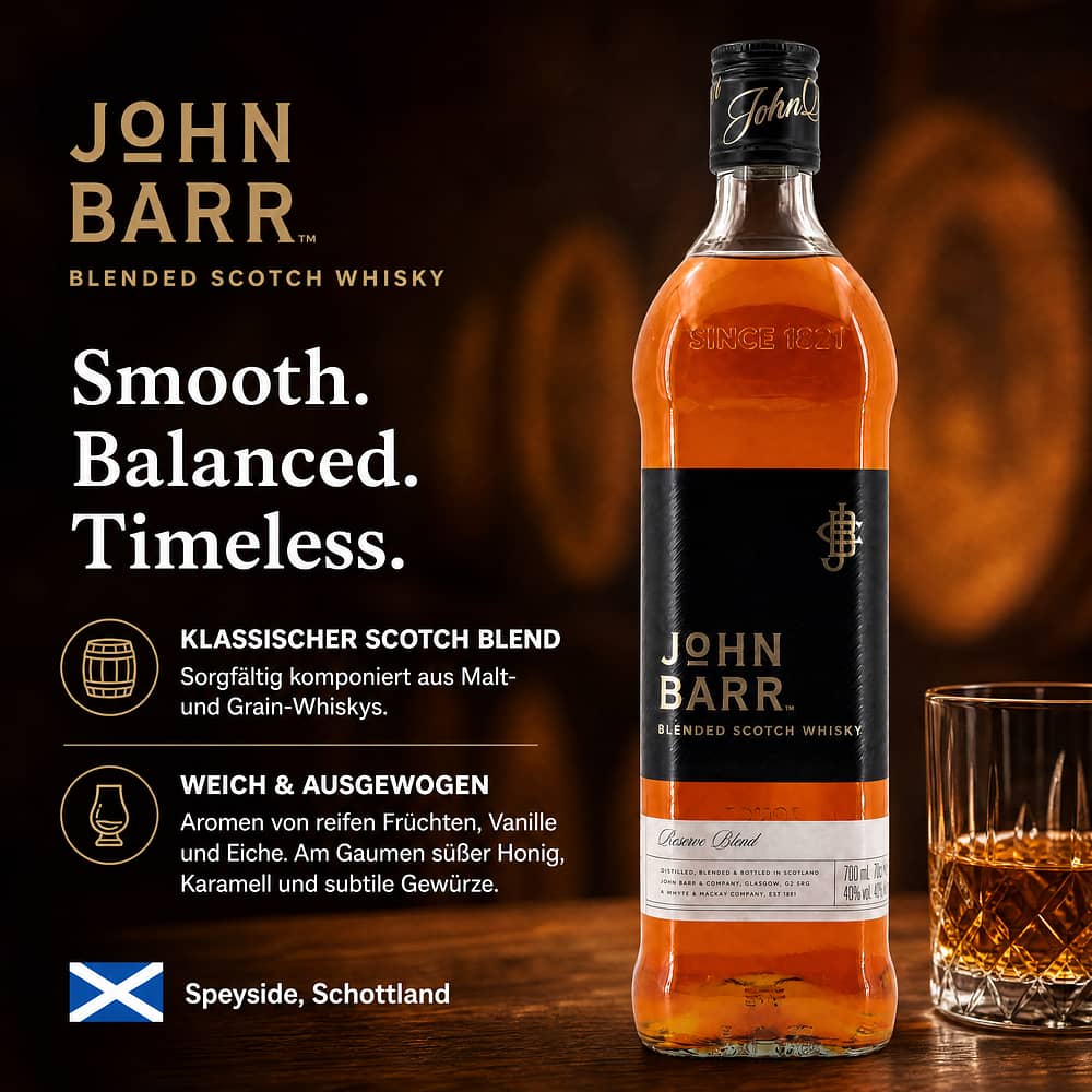 Whyte & Mackay John Barr Reserve Blended Scotch Whisky 0,70 Liter/ 40.0% vol Produktbild