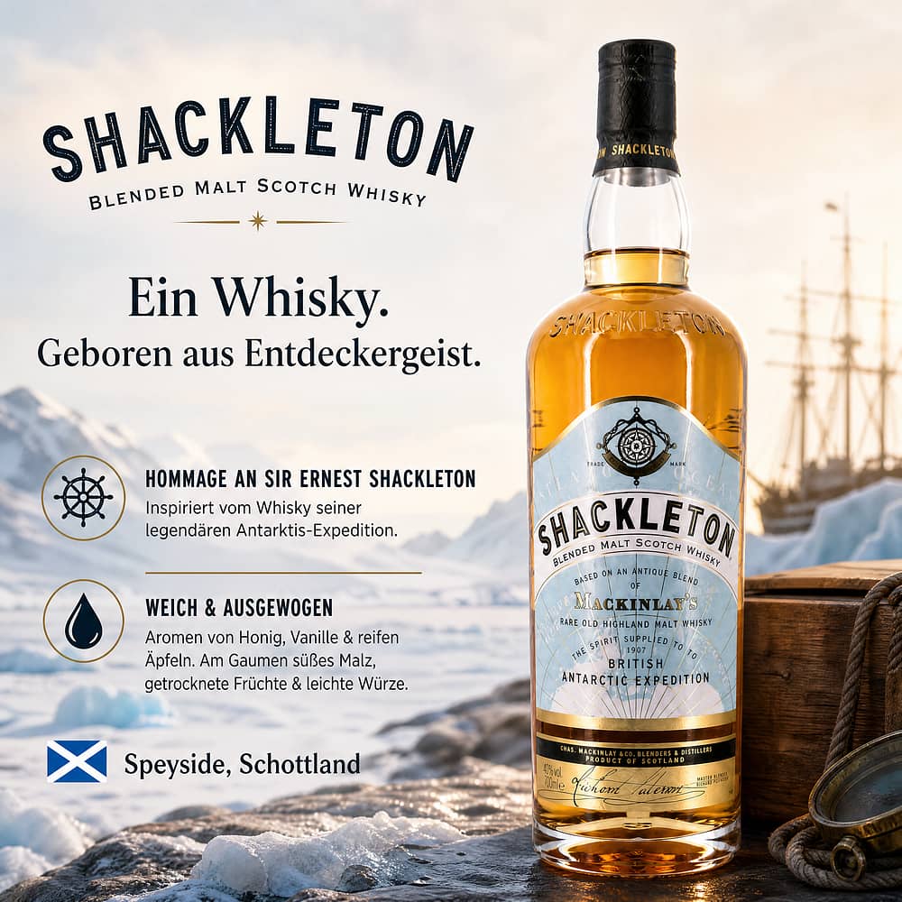 Whyte & Mackay Shackleton Blended Malt Whisky 0,70 Liter/ 40.0% vol Produktbild