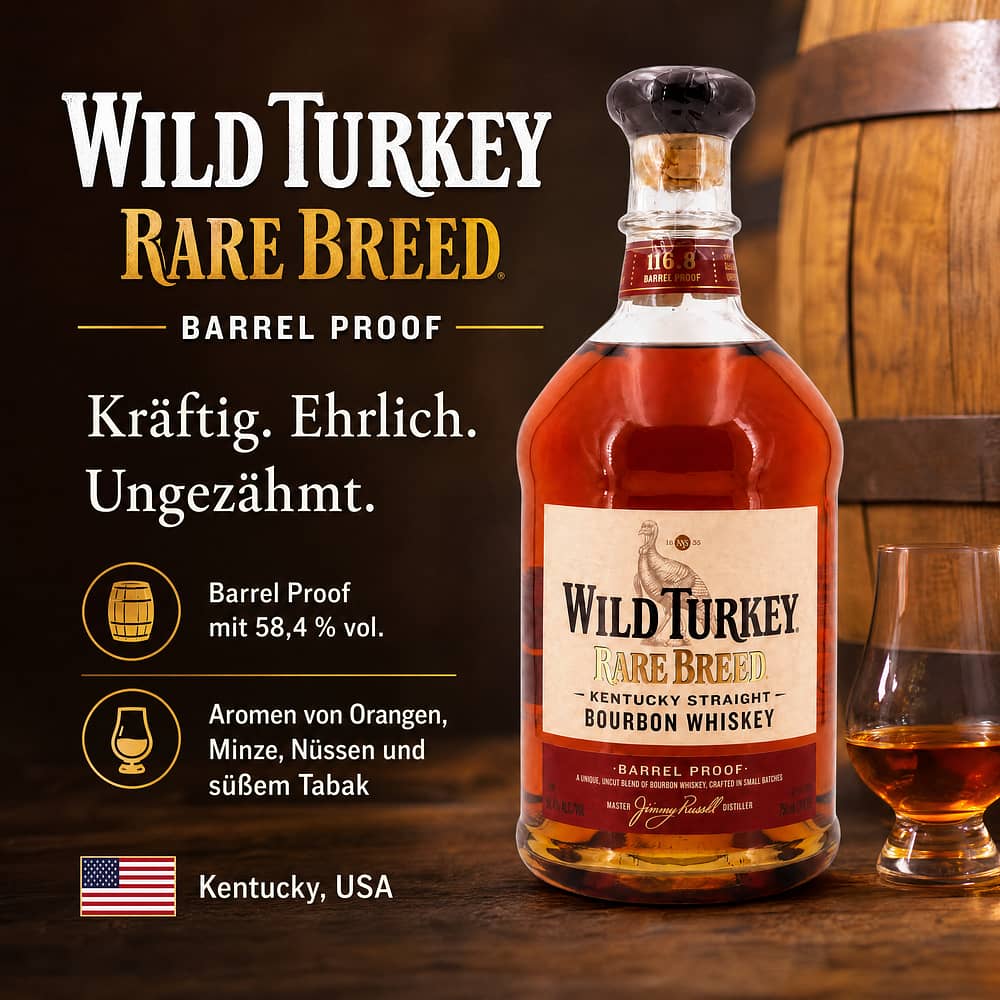 Wild Turkey Rare Breed 0,70 Liter/ 58.4% vol Produktbild