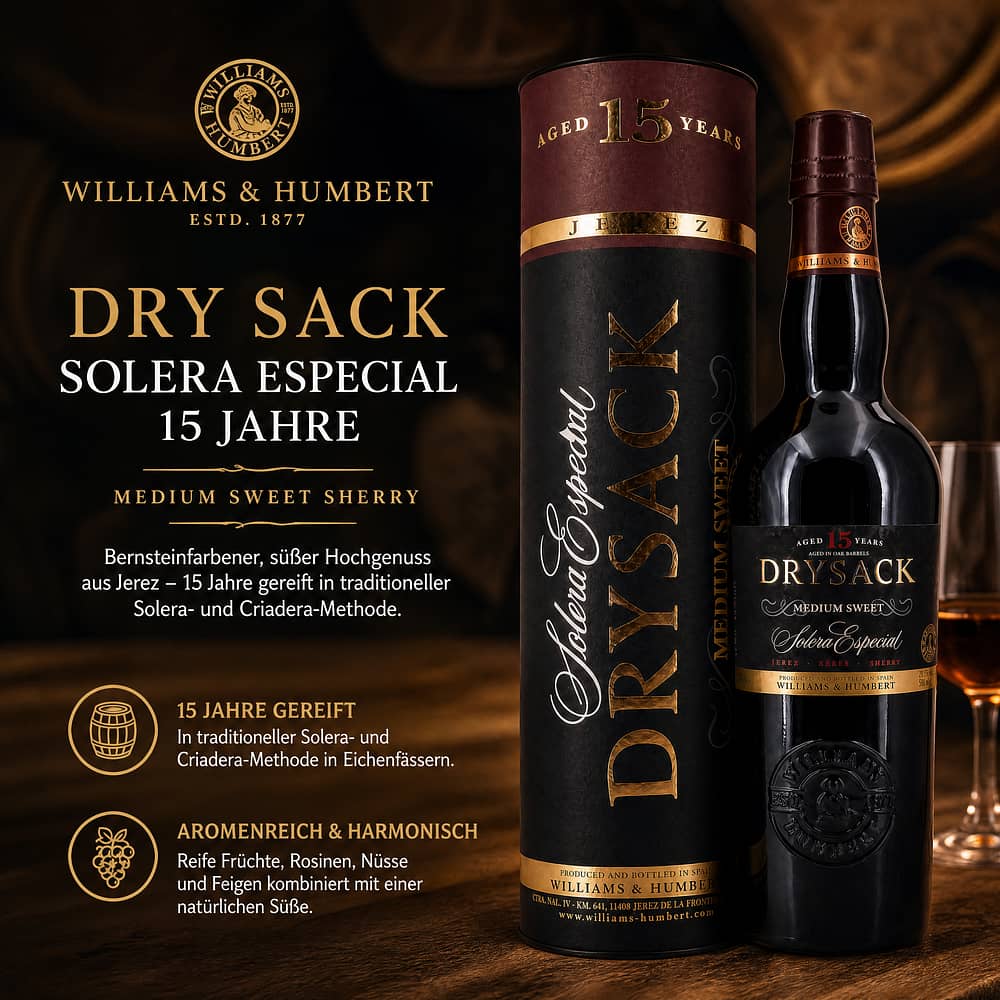Williams & Humbert Dry Sack Medium Sweet Solera Especial 15 Jahre 0,50 Liter/ 20.5% vol Produktbild