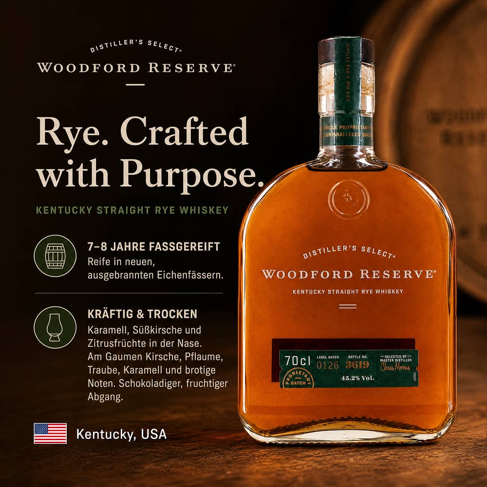 Woodford Reserve Rye 0,70 Liter/ 45.2% vol Produktbild