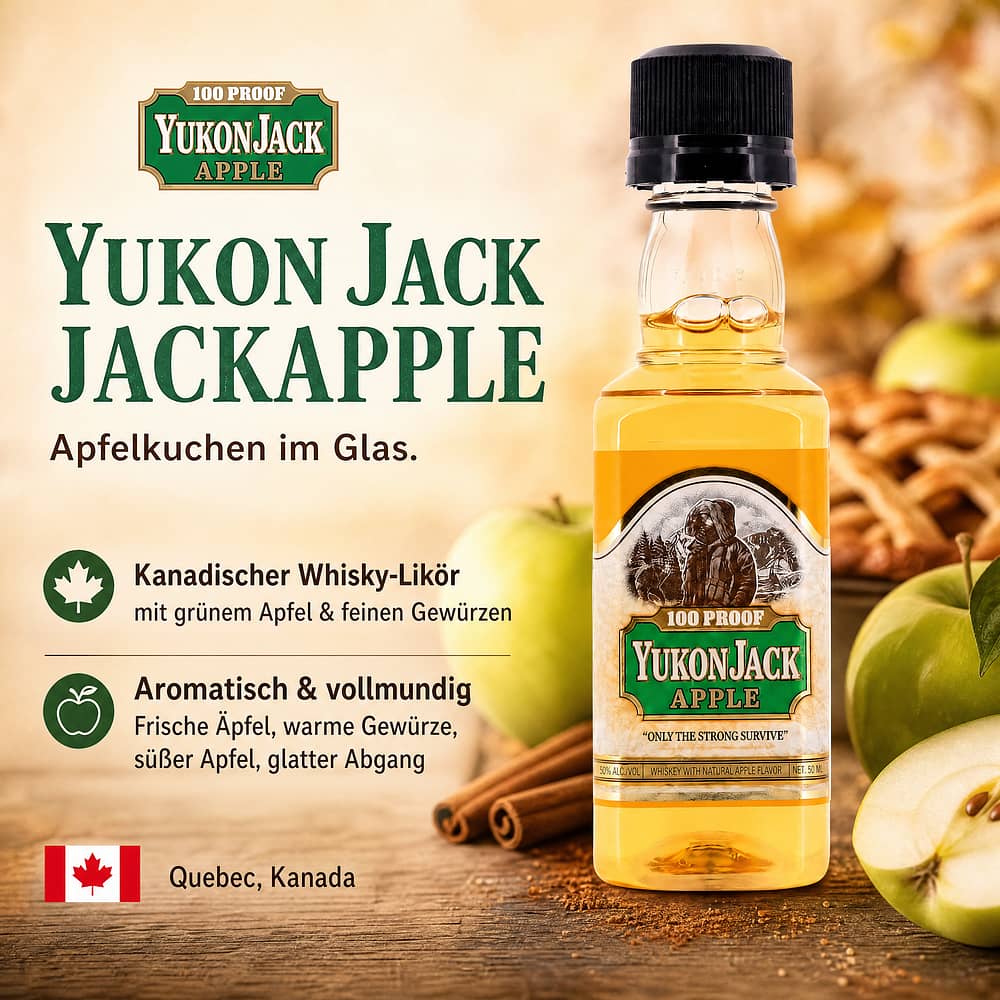 Yukon Jack Jackapple Likör Miniatur PET-Flasche 0,050 Liter/ 50.0% vol Produktbild