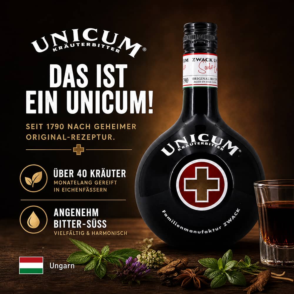 Zwack Unicum Kräuterlikör 0,70 Liter/ 40.0% vol Produktbild