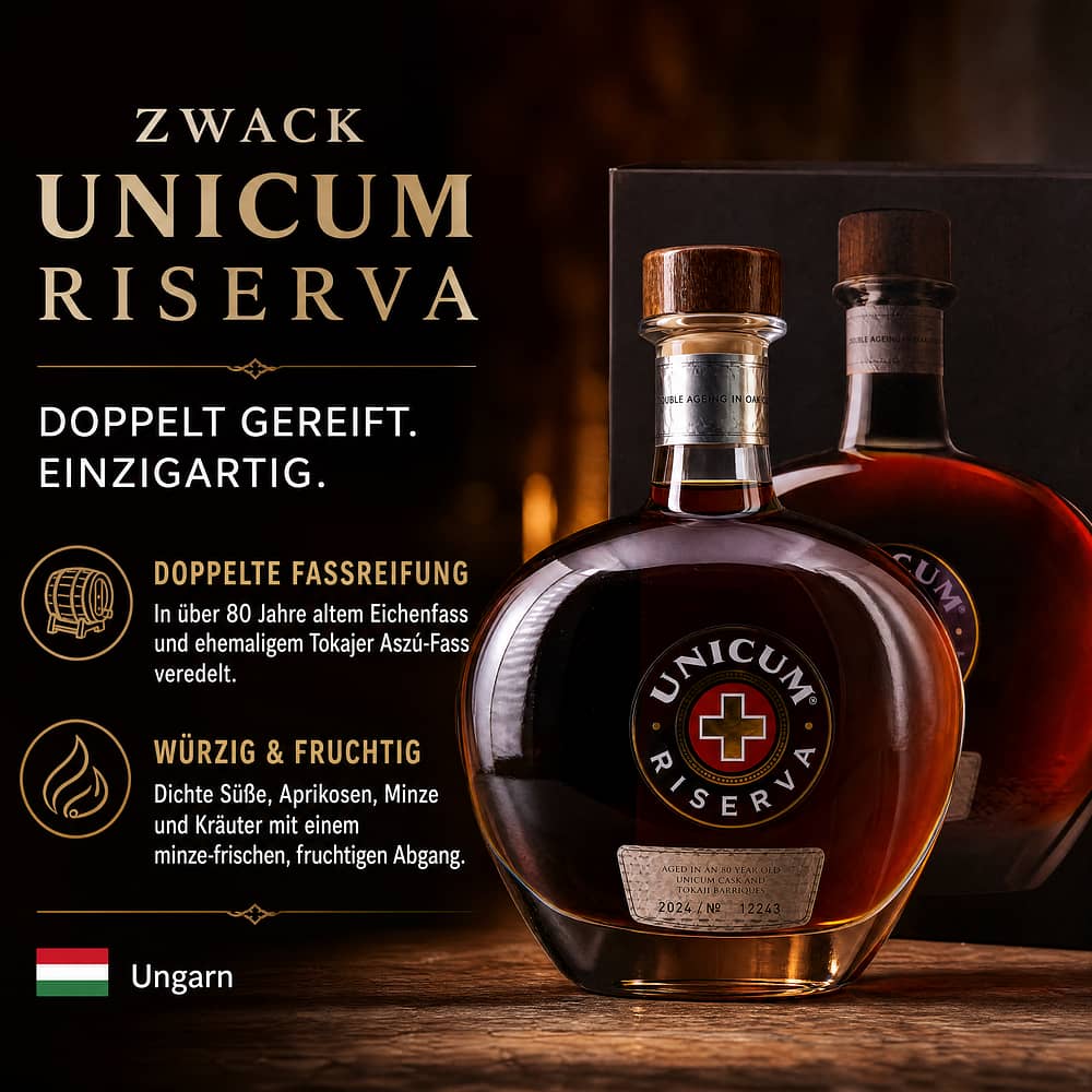 Zwack Unicum Riserva 0,70 Liter/ 40.0% vol Produktbild
