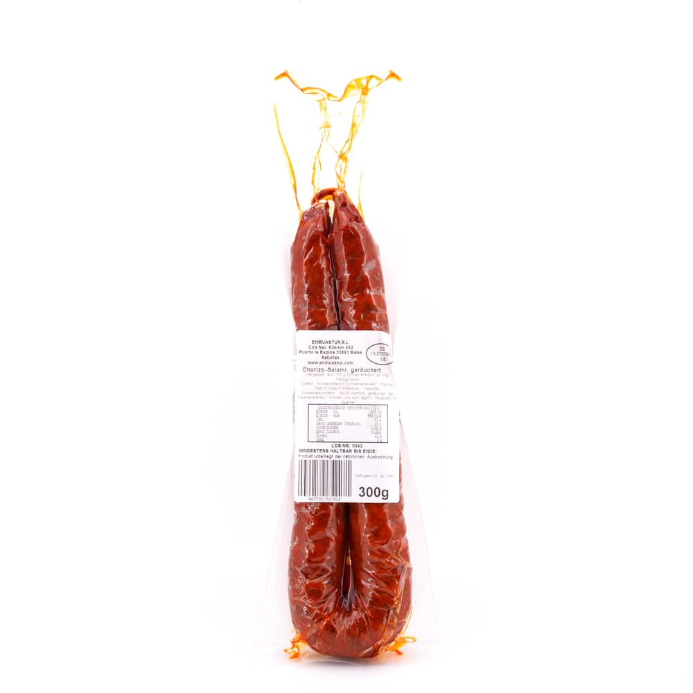 Embuastur Chorizo picante Chorizo-Salamai geräuchert 300 Gramm Produktbild