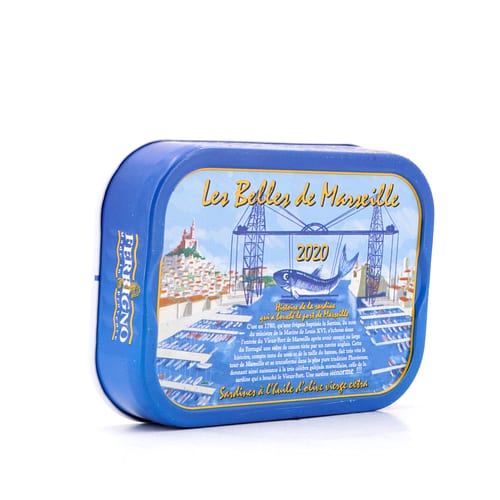 Ferrigno Jahrgang Sardinen mit Olivenöl (Les belles de Marseille) Jahrgang 2020 115g 80 Gramm Abtropfgewicht Produktbild