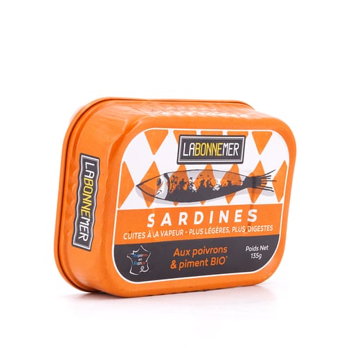 Ferrigno La Bonne Mer Sardinen mit Bio Paprika und Piment 135g 95 Gramm Abtropfgewicht Produktbild