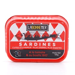 Ferrigno La Bonne Mer Sardinen mit Bio-Tomaten & Basilikum 135g Produktbild