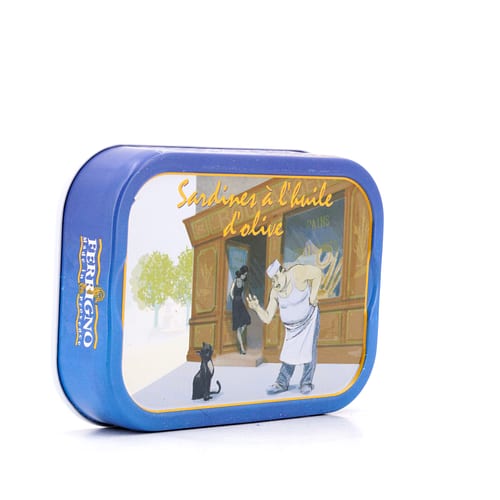 Ferrigno Sardinen mit Olivenöl extra (Les belles de Marseille) 115g 80 Gramm Abtropfgewicht Produktbild