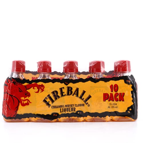 Fireball Cinnamon Whisky Liqueur 10 x 0,05 Miniatur (PET-Flasche) 0,50 Liter/ 33.0% vol Produktbild