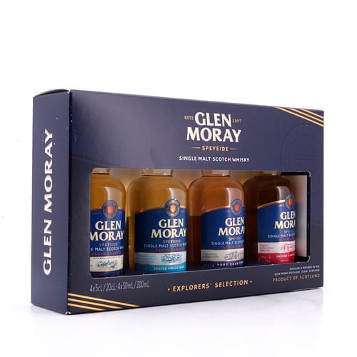 Glen Moray Tasting Set Elgin Classic, Peated Malt, Port Cask Finish, Sherry Cask Finish je 0,05l 0,20 Liter/ 40.0% vol Produktbild