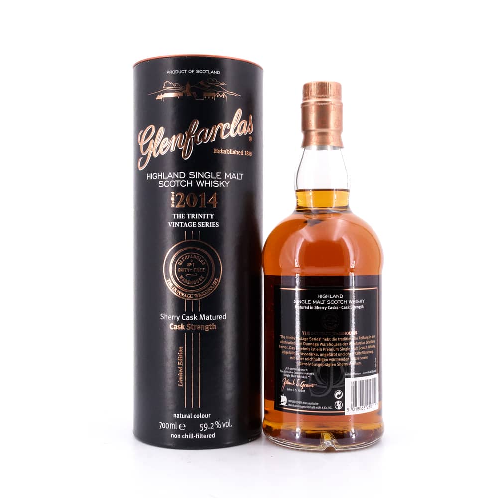 Glenfarclas The Trinity Vintage Series 2014 No. 2 · The Dunnage Warehouses 0,70 Liter/ 59.2% vol Produktbild