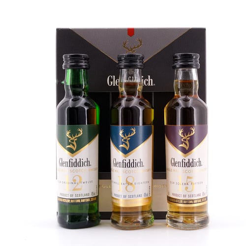 Glenfiddich Tasting Pack 12, 15 & 18 Jahre je 0,05l 0,150 Liter/ 40.0% vol Produktbild
