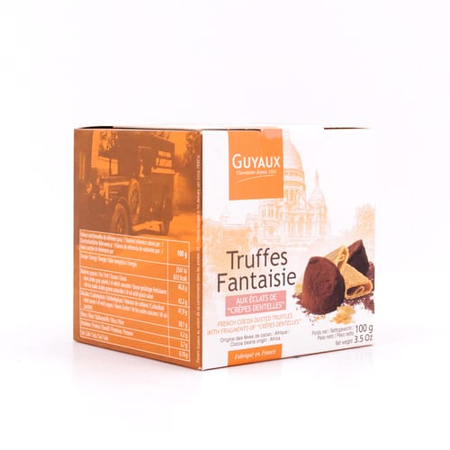 Guyaux Kakaokonfekt mit Crêpes Dentelles Stückchen 100 Gramm Produktbild
