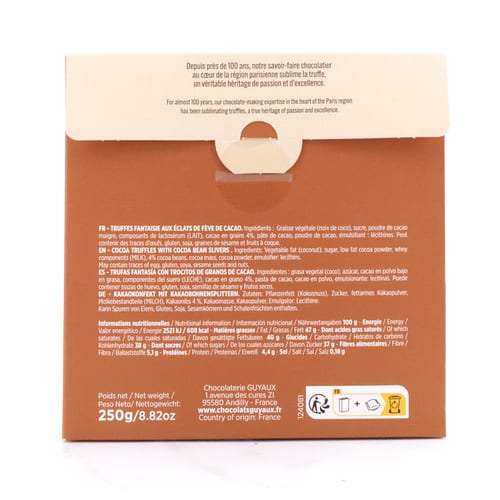 Guyaux Kakaokonfekt mit Kakaosplittern 250 Gramm Produktbild