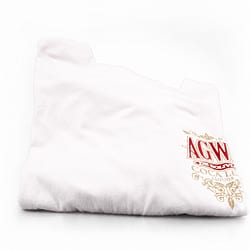 AGWA T-Shirt Farbe weiß mit rot goldenem Aufdruck, Größe L 100% Baumwolle Produktbild