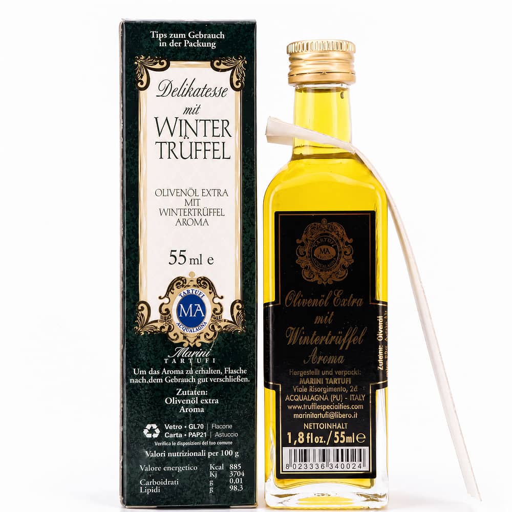 Anfosso Olivenöl mit schwarzem Trüffel Aroma 0,055 Liter Produktbild