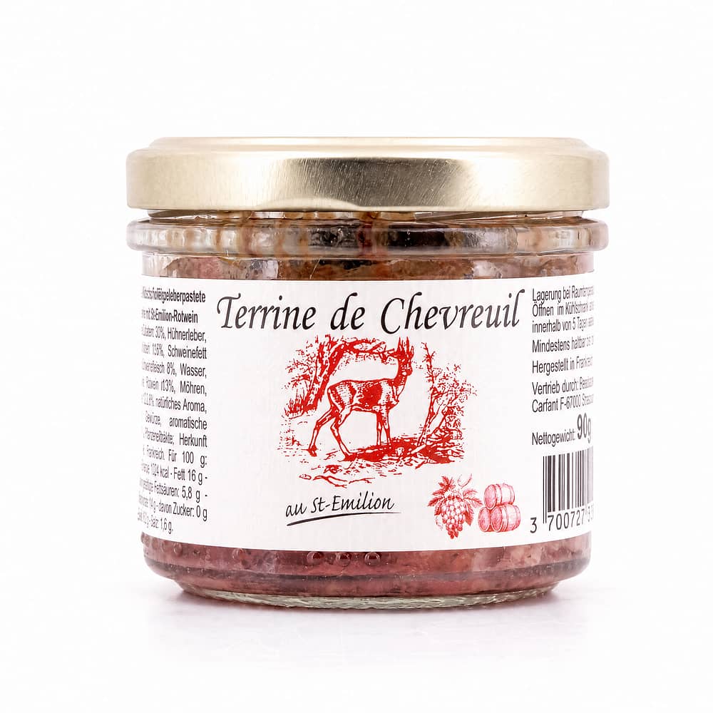 Beauharnais-CARLANT Rehterrine mit St Emilion Rotwein 90 Gramm Produktbild