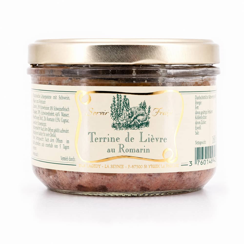 Beauharnais-CARLANT Terrine de Lièvre au Romarin Hasenterrine mit Rosmarin 180 Gramm/ 0.5% vol Produktbild