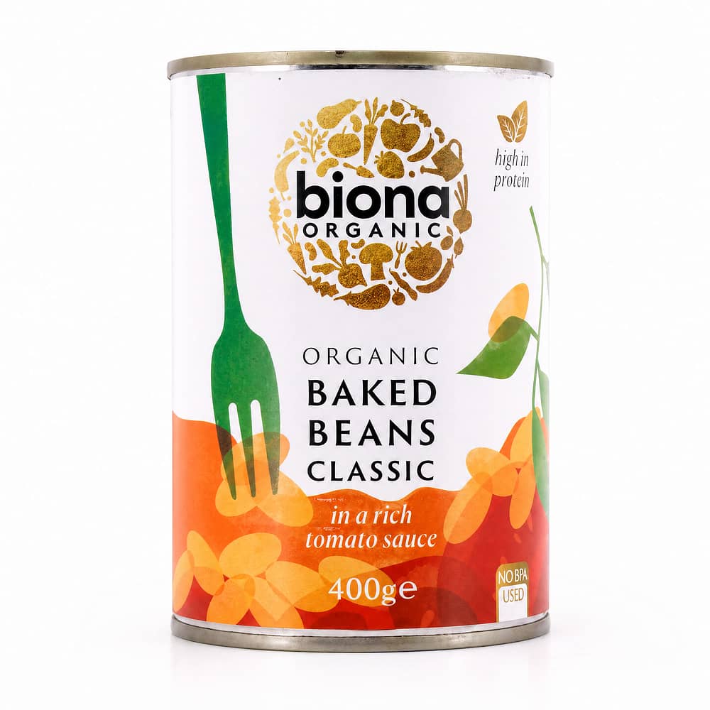 Biona Organic Baked Beans Classic Gebackene Bohnen Klassik in einer reichhaltigen Tomatensauce 400 Gramm Produktbild