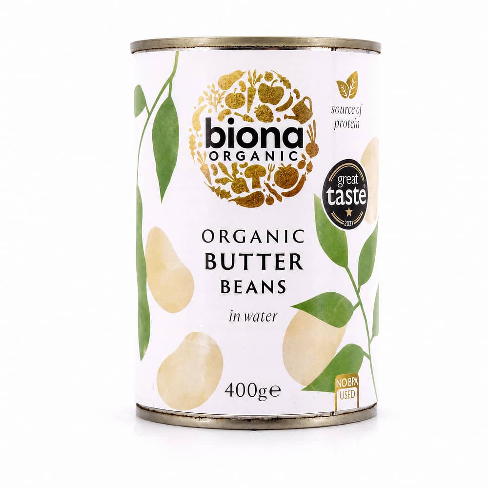 Biona Organic Butter Beans Bio Butterbohnen 240 Gramm Abtropfgewicht Produktbild