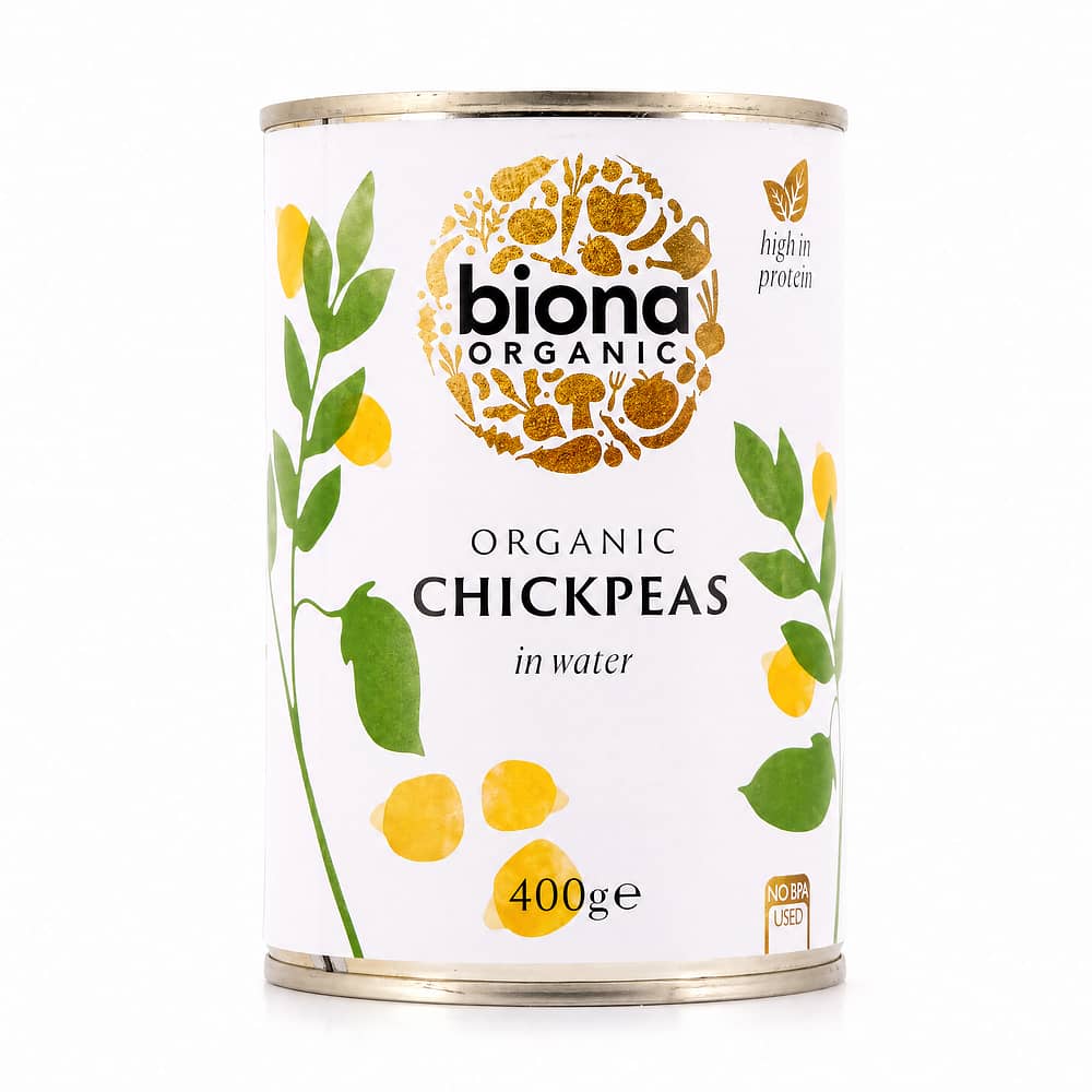 Biona Organic Chickpeans Kichererbsen 240 Gramm Abtropfgewicht Produktbild