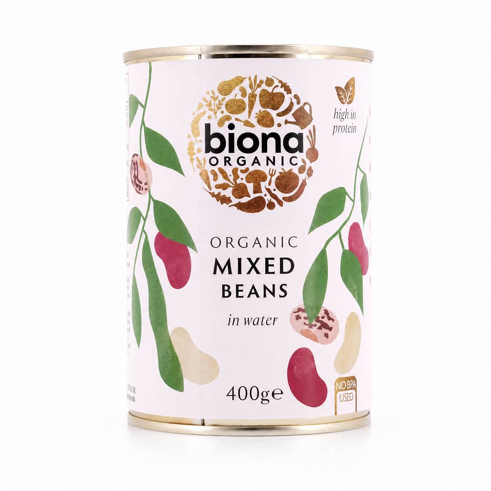 Biona Organic Mixed Beans Gemischte Bohnen 240 Gramm Abtropfgewicht Produktbild