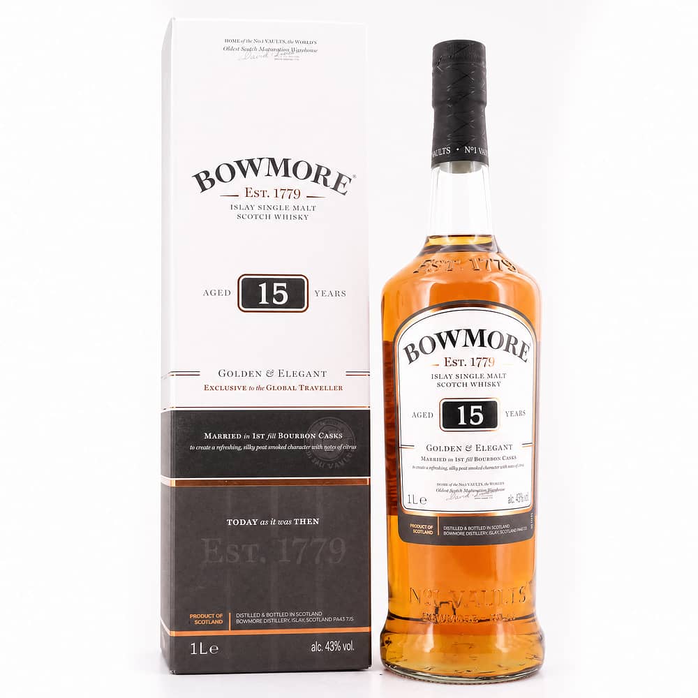 Bowmore 15 Jahre Golden & Elegant Literflasche 1 Liter/ 43.0% vol Produktbild