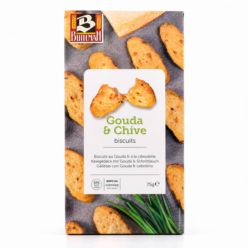 Buiteman Gouda & chive Käsegebäck mit Schnittlauch 75 Gramm Produktbild