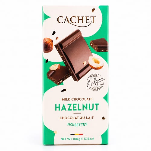 Cachet Milk Chocolate Hazelnut Vollmilchschokolade mit Haselnussstücke 100 Gramm Produktbild