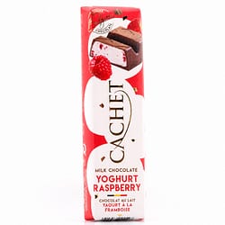 Cachet Milk Chocolate Yoghurt Raspberry Riegel Vollmilchschokolade gefüllt mit Yoghurt und Himbeere Produktbild