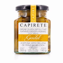 Capirete Gordal grüne Oliven gefüllt mit karamellisierten Ananas 300g Produktbild