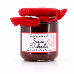 Confiture artisanale Fraise Rhubarbe Erdbeer-Rhabarber Konfitüre Produktbild