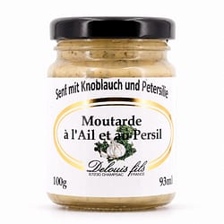 Delouis Fils Moutarde à i`Ail et au Persil Senf mit Knoblauch und Petersilie Produktbild