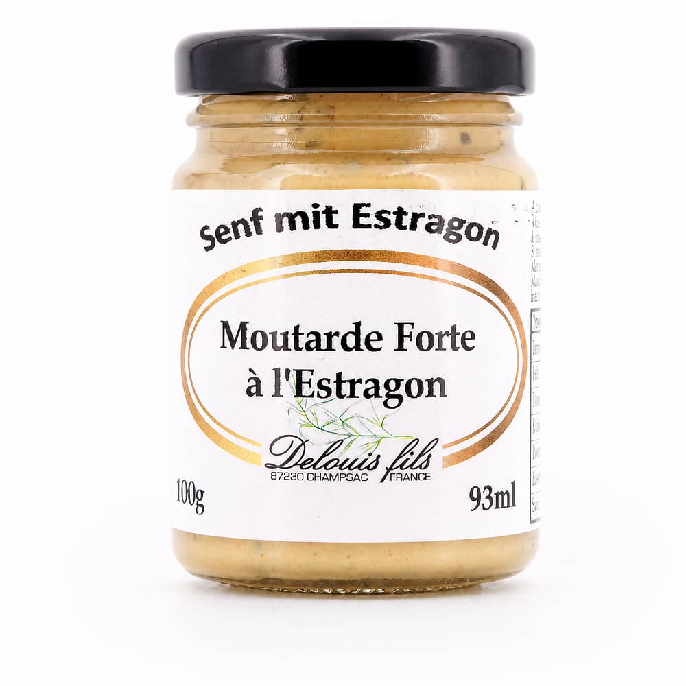 Delouis Fils Moutarde Forte à L´Estragon Senf mit Estragon 100 Gramm Produktbild