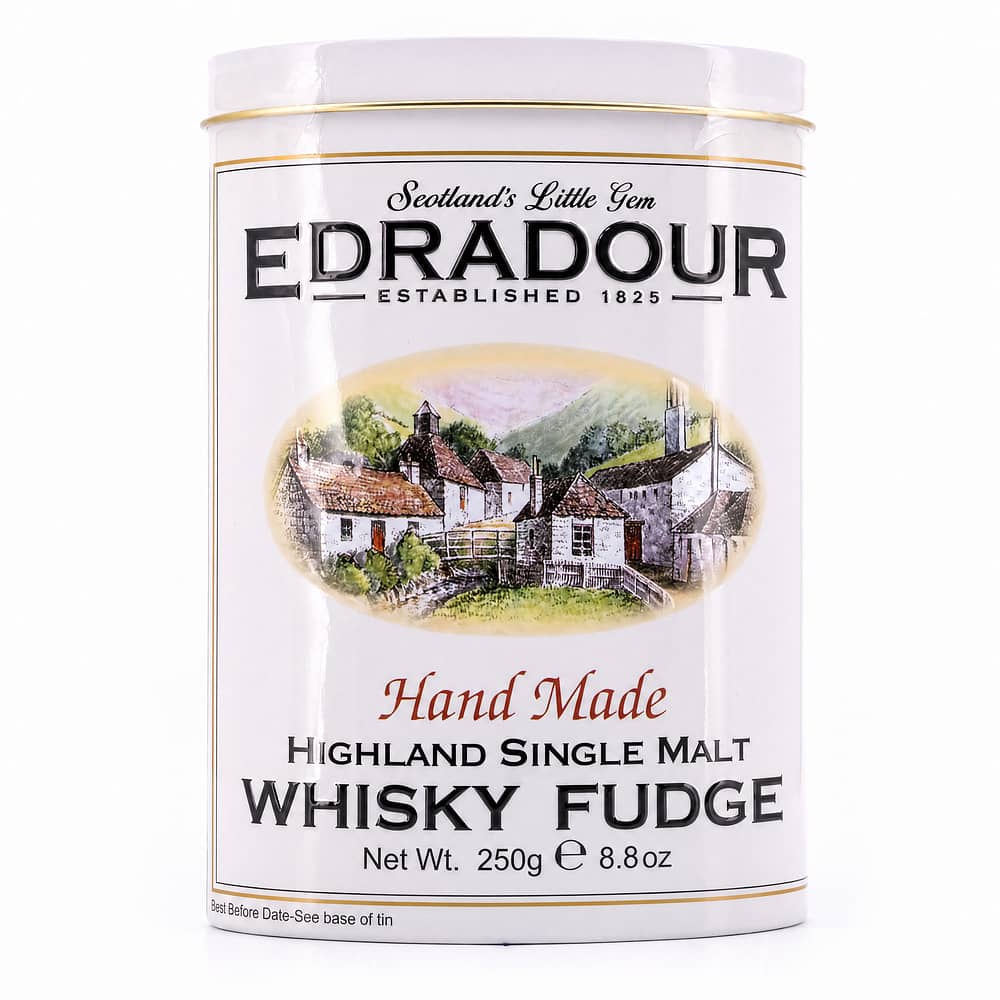 Edradour Whisky Fudge 25 Stück mit Edradour Whisky in Blechdose 250 Gramm/ 1.0% vol Produktbild