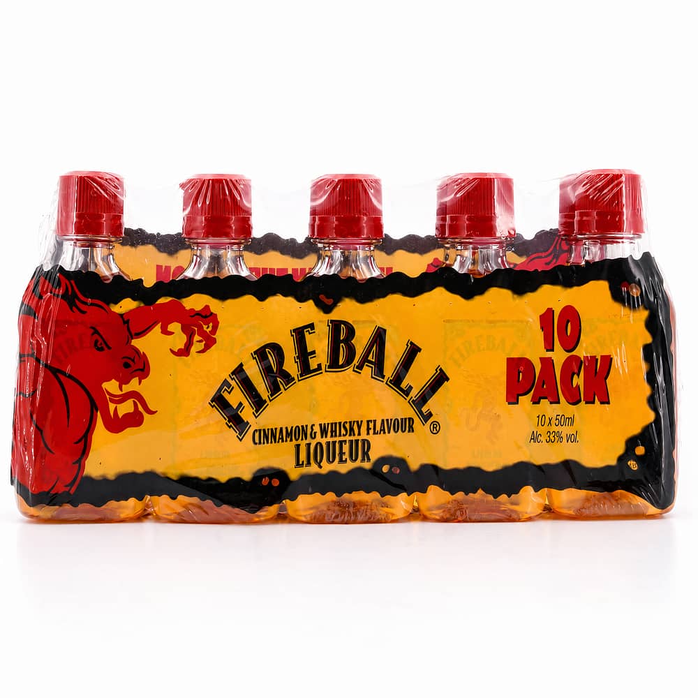 Fireball Cinnamon Whisky Liqueur 10 x 0,05 Miniatur (PET-Flasche) 0,50 Liter/ 33.0% vol Produktbild
