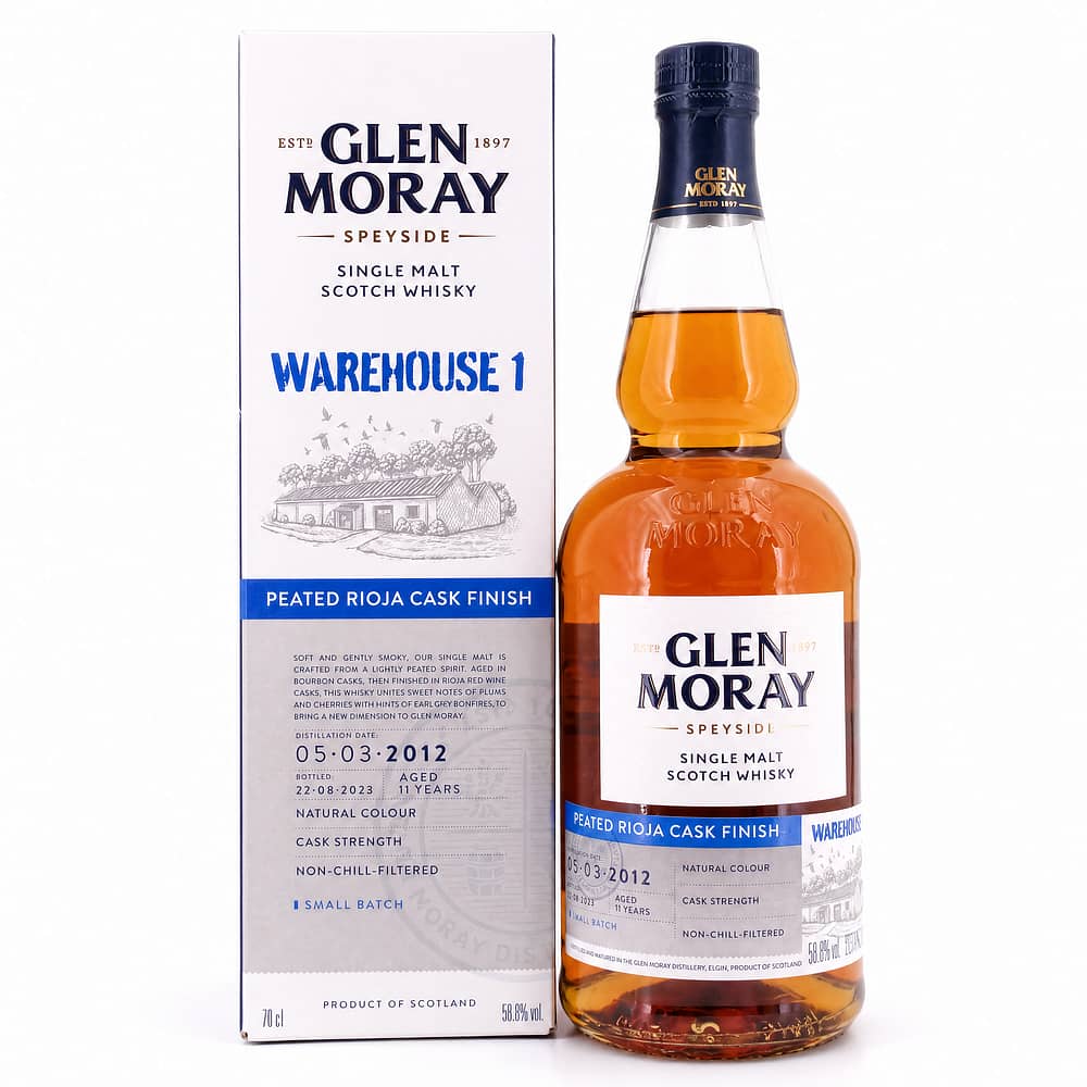 Glen Moray Warehouse 1 2012 Peated Cask Finish 0,70 Liter/ 58.8% vol Produktbild