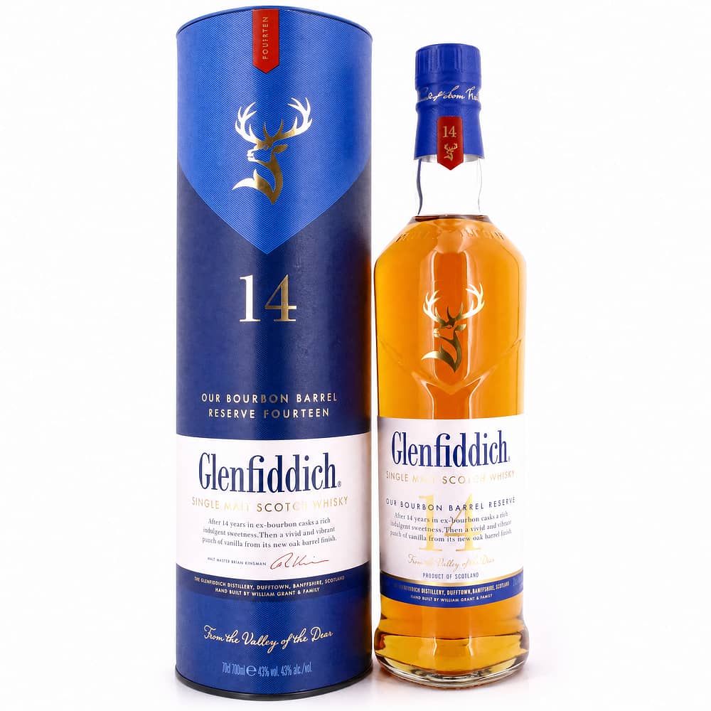 Glenfiddich 14 Jahre Bourbon Barrel Reserve 0,70 Liter/ 43.0% vol Produktbild