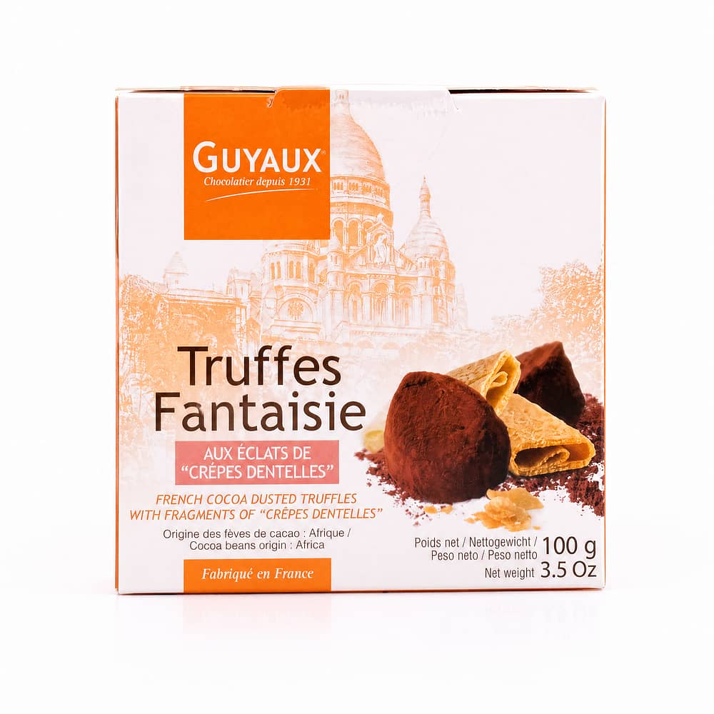 Guyaux Kakaokonfekt mit Crêpes Dentelles Stückchen 100 Gramm Produktbild